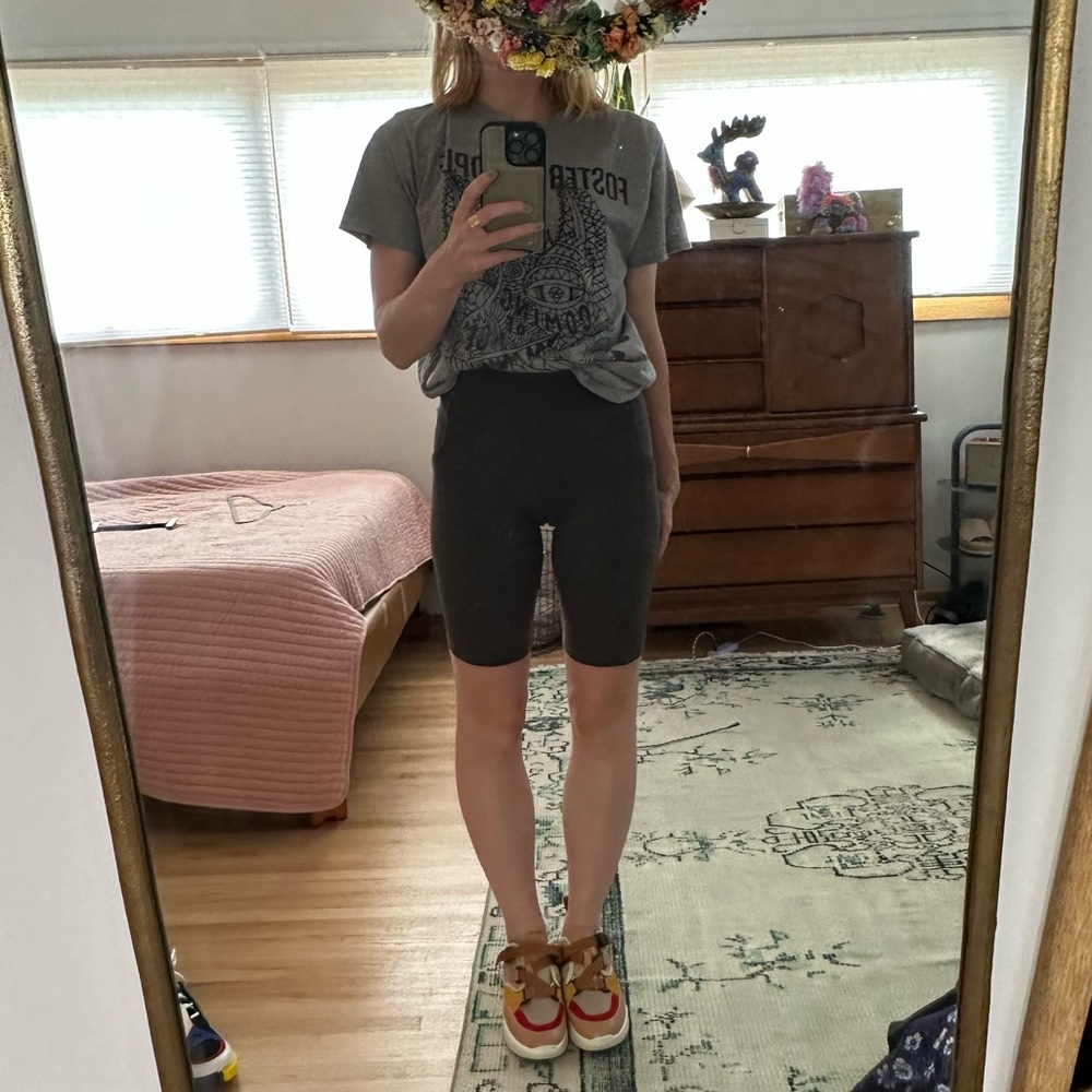 Athleta Dark Grey Biker Shorts